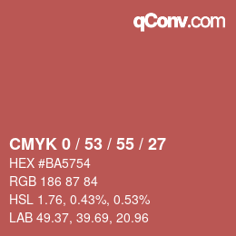 Color code: CMYK 0 / 53 / 55 / 27 | qconv.com
