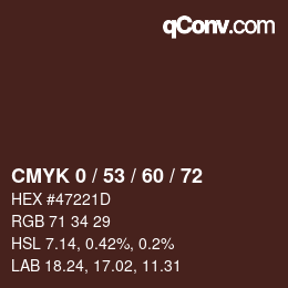 Color code: CMYK 0 / 53 / 60 / 72 | qconv.com