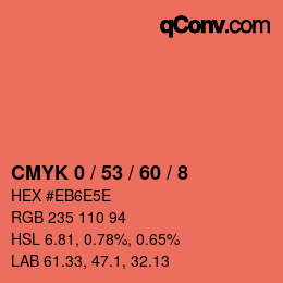 カラーコード: CMYK 0 / 53 / 60 / 8 | qconv.com