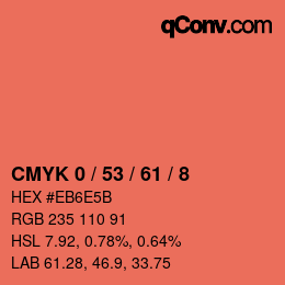 Color code: CMYK 0 / 53 / 61 / 8 | qconv.com