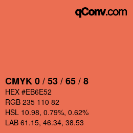 Color code: CMYK 0 / 53 / 65 / 8 | qconv.com