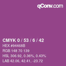 Color code: CMYK 0 / 53 / 6 / 42 | qconv.com