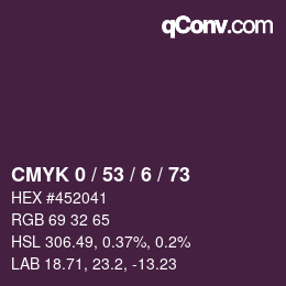 Color code: CMYK 0 / 53 / 6 / 73 | qconv.com