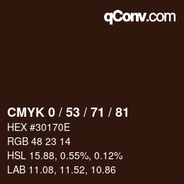 Farbcode: CMYK 0 / 53 / 71 / 81 | qconv.com
