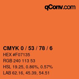 Color code: CMYK 0 / 53 / 78 / 6 | qconv.com