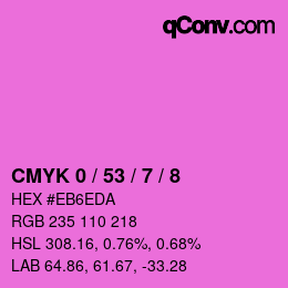 カラーコード: CMYK 0 / 53 / 7 / 8 | qconv.com