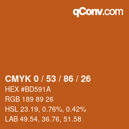 颜色代码: CMYK 0 / 53 / 86 / 26 | qconv.com