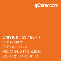 Color code: CMYK 0 / 53 / 86 / 7 | qconv.com