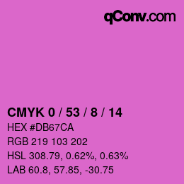 カラーコード: CMYK 0 / 53 / 8 / 14 | qconv.com