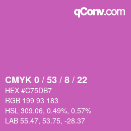 Farbcode: CMYK 0 / 53 / 8 / 22 | qconv.com