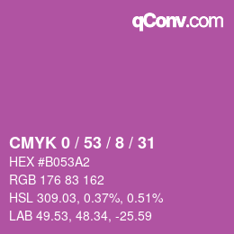 カラーコード: CMYK 0 / 53 / 8 / 31 | qconv.com