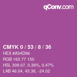 カラーコード: CMYK 0 / 53 / 8 / 36 | qconv.com
