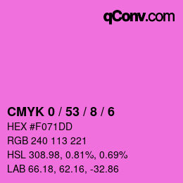 カラーコード: CMYK 0 / 53 / 8 / 6 | qconv.com