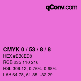 Farbcode: CMYK 0 / 53 / 8 / 8 | qconv.com