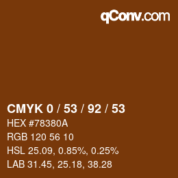 Color code: CMYK 0 / 53 / 92 / 53 | qconv.com