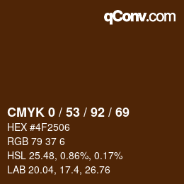 Color code: CMYK 0 / 53 / 92 / 69 | qconv.com