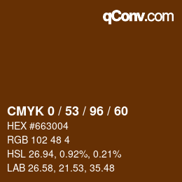 Color code: CMYK 0 / 53 / 96 / 60 | qconv.com