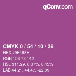Farbcode: CMYK 0 / 54 / 10 / 38 | qconv.com