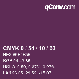 Color code: CMYK 0 / 54 / 10 / 63 | qconv.com