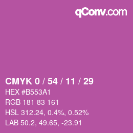 Código de color: CMYK 0 / 54 / 11 / 29 | qconv.com