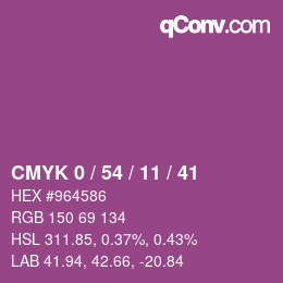 Color code: CMYK 0 / 54 / 11 / 41 | qconv.com