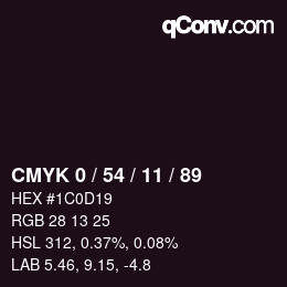 Color code: CMYK 0 / 54 / 11 / 89 | qconv.com