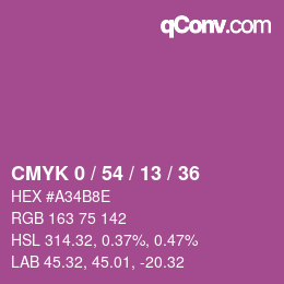 Color code: CMYK 0 / 54 / 13 / 36 | qconv.com