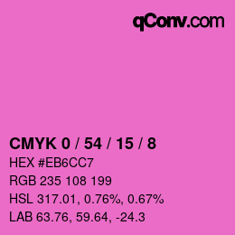 カラーコード: CMYK 0 / 54 / 15 / 8 | qconv.com