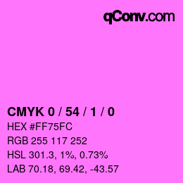 Farbcode: CMYK 0 / 54 / 1 / 0 | qconv.com