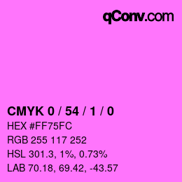 カラーコード: CMYK 0 / 54 / 1 / 0 | qconv.com