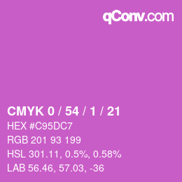 カラーコード: CMYK 0 / 54 / 1 / 21 | qconv.com