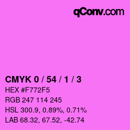 カラーコード: CMYK 0 / 54 / 1 / 3 | qconv.com