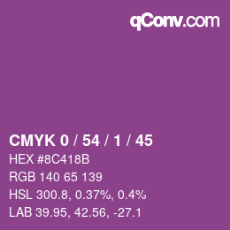 Color code: CMYK 0 / 54 / 1 / 45 | qconv.com