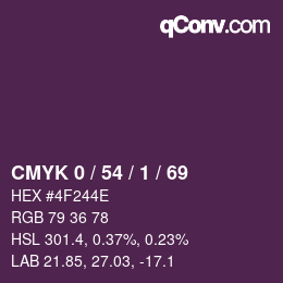 Color code: CMYK 0 / 54 / 1 / 69 | qconv.com