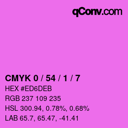 カラーコード: CMYK 0 / 54 / 1 / 7 | qconv.com