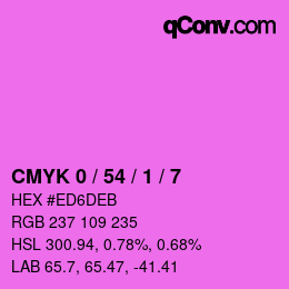 カラーコード: CMYK 0 / 54 / 1 / 7 | qconv.com