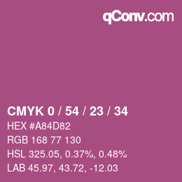 Código de color: CMYK 0 / 54 / 23 / 34 | qconv.com