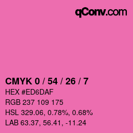 カラーコード: CMYK 0 / 54 / 26 / 7 | qconv.com