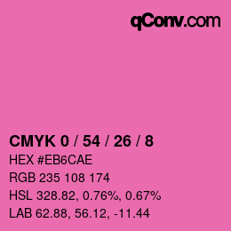 カラーコード: CMYK 0 / 54 / 26 / 8 | qconv.com