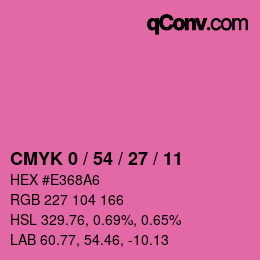 颜色代码: CMYK 0 / 54 / 27 / 11 | qconv.com