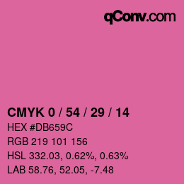 颜色代码: CMYK 0 / 54 / 29 / 14 | qconv.com