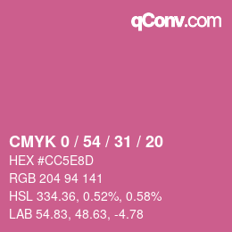 Código de color: CMYK 0 / 54 / 31 / 20 | qconv.com