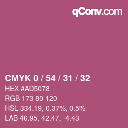 颜色代码: CMYK 0 / 54 / 31 / 32 | qconv.com