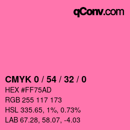 カラーコード: CMYK 0 / 54 / 32 / 0 | qconv.com