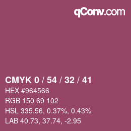 カラーコード: CMYK 0 / 54 / 32 / 41 | qconv.com