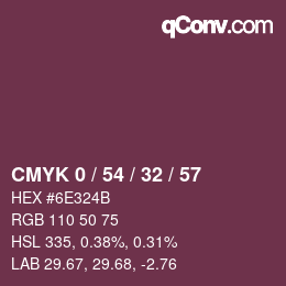 Color code: CMYK 0 / 54 / 32 / 57 | qconv.com