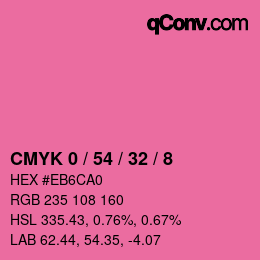 カラーコード: CMYK 0 / 54 / 32 / 8 | qconv.com