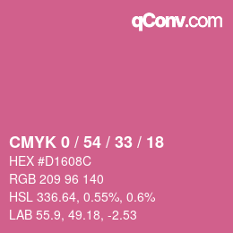 カラーコード: CMYK 0 / 54 / 33 / 18 | qconv.com