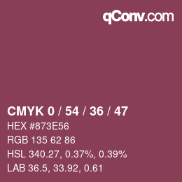 Color code: CMYK 0 / 54 / 36 / 47 | qconv.com