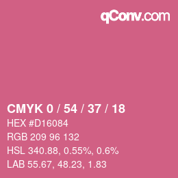 颜色代码: CMYK 0 / 54 / 37 / 18 | qconv.com